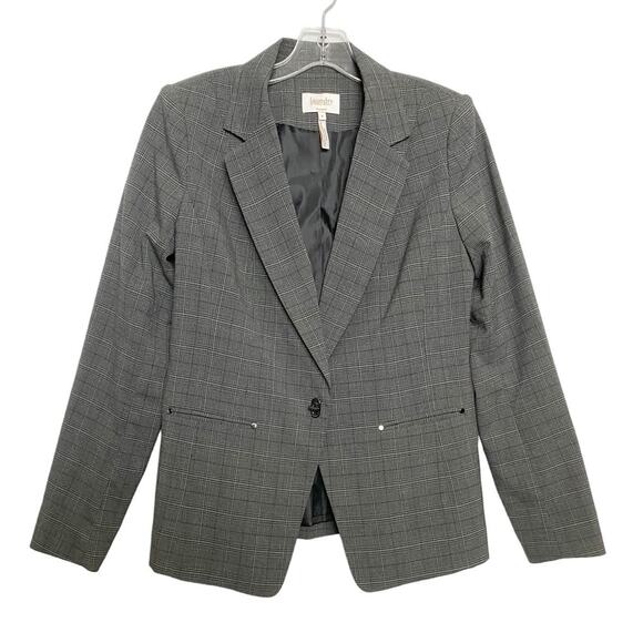 Laundry Shelli Segal Finely Plaid Grey Suit Jacket Blazer/Skirt Set 6 NWT‎ - Picture 3 of 10